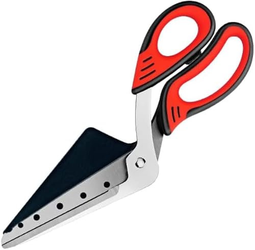 Vutyvve Forbici per pizza con spatola per pizza rimovibile, lame affilate in acciaio inox per uso alimentare, impugnatura morbida, forbici da cucina multifunzionali, 27 cm, rosso/nero