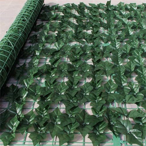 AQCQDQ Künstliche Efeu Garten Sichtschutz 100x200cm,Sichtschutzzaun Efeu,Mehrfachgröße Efeu Sichtschutz,grüner Efeuzaun mit verstärkter Verbindung, künstliche Hecken mit Weinblättern (50x300cm,2)