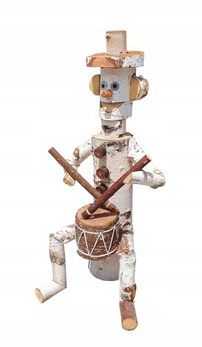 PEEWIT Garten-Holzfigur, Gartenschmuck aus Birkenholz 55cm SPINER, handgefertigt in Europa
