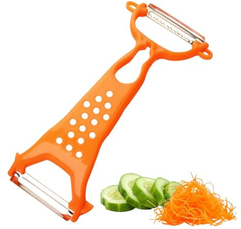 Pelador De Vegetales Frutas, Rallador De Verduras De Doble Cara, Pelador Verduras Multifuncion, Mango Ergonómico Y Antideslizante, Para Zanahorias, Patatas, Naranjas, Cítricos Y Todo Tipo