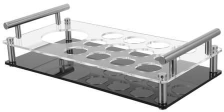 Zerodeko Support Porte Verres à Liqueur Acrylique Plateau Organisateur Stable pour Verres à Shooter Distributeur Doseur Intégré pour Bar à Restaurant ou Fête