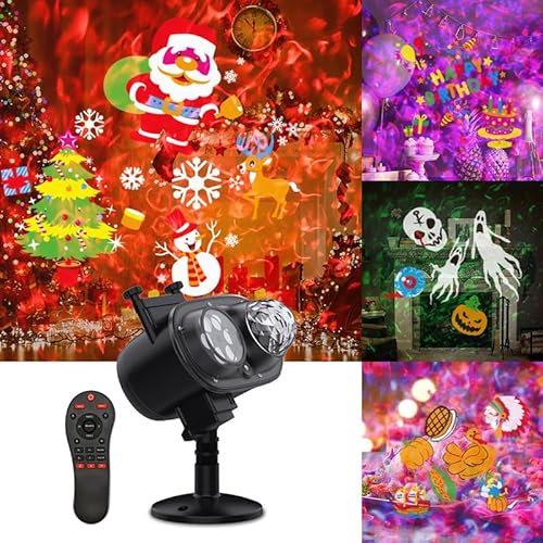 Weihnachten Halloween or Lichter Outdoor 3D Welle & 16 Muster Wasserdicht or for Indoor Halloween Urlaub(Water Laser Pattern)