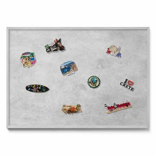 Tulup Pinnwand Magnettafel 100x70 cm Silber Boho Blätter Design Kunststoffrahmen Metallplatte Magnetisch Memoboard Notiztafel Wandtafel für Büro Kinderzimmer Schule Küche Zuhause