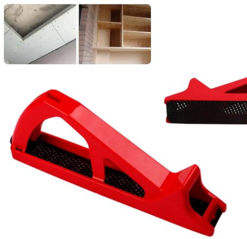 Violiica Escofina de plástico ABS para limar y recortar paneles de yeso, herramienta manual roja de 250 mm para dar forma suave y trabajar en los bordes