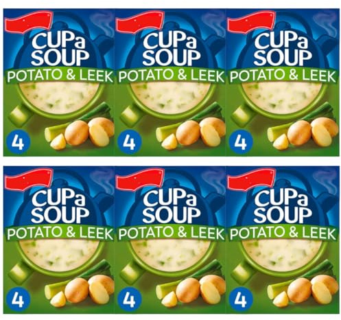 Cup A Soup Creamy Potato & Leek, Instant Soup, 4 Sachets per Pack, Pack of 6, Low Fat, Vegetarian