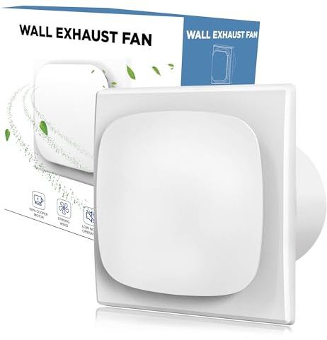 Aygrochy Badlüfter 100mm Leiser mit Rücklaufklappe und EU Stecker | Abluftventilator geringer Energieverbrauch für Küche Bad Garage Keller. Aufgewerteter, eleganter und moderner Stil.