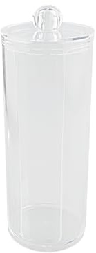 Hopzab Clear Cotton Pad Swab Holder, Transparent Acrylic Cosmetic Organizer with Lid, Bathroom Dresser Makeup Storage Container, Waterproof, Break-Resistant
