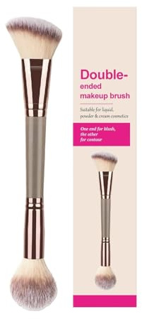Dubbeländad Sminkborste Sminkborste för Blendning | Puderborste För Ansikte, Kinder, Foundation, Rouge, Flytande & Krämformig Makeup