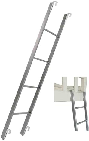 Scala Bianca sospesa per Letti a Castello, Scala da Campeggio in Metallo con Ganci Regolabili, Scala per Camper per Letti a Castello, 150 kg (330 lb). (Dimensioni)