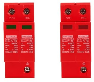 10KA-20KA 2P DC SPD Din Rail Lightning Surge Protector Low-voltage Arrester Device 500/600/800/1000V Solar Outdoor Power Protect