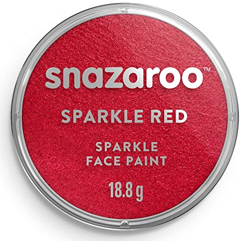 Snazaroo 1118550 Schminkfarbe - Schimmernd Rot, 18ml Topf - hautfreundliche Gesichtschminke auf Wasserbasis, wasservermalbar, parabenfrei, Face & Bodypaint Farbe für Kinder & Erwachsene