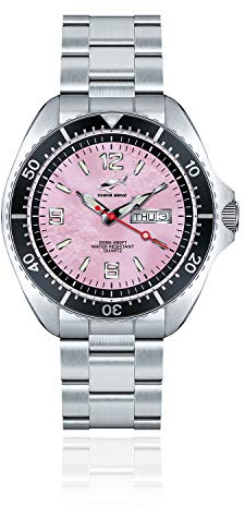 CHRIS BENZ ONE Man 200M Taucheruhr mit Metallband, Anemonenrosa