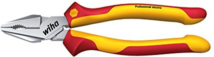 Wiha Kraftkombizange Professional electric mit DynamicJoint® (einzigartige Gelenkkonstruktion für bessere Kraftübertragung) und OptiGrip mit extra langer Schneide in Blister (27421) 225 mm Zange für Elektriker, VDE geprüft, stückgeprüft, stabil und robust