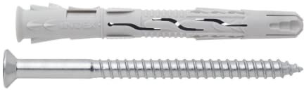 INDEX Fixing Systems T-NUX A-Pack di 50 tasselli universali di alta qualità, rivestimento A testa svasata, in zinco, in nylon, TNUXA10080