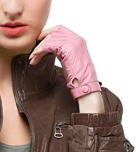 Nappaglo Fingerlos Lederhandschuhe Damen Autofahrer Sommer Motorrad Handschuhe