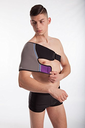 LOREY Hochwertige Schulterbandage aus offenporigem Neopren, Schulter-Bandage (XXL - Links)