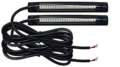 JinXiu 10cm 24led pvc LED Indicators Strip Universal Motorbike Rear Amber Turn Signal Indicator Blinker Light 12v, Pack of 2