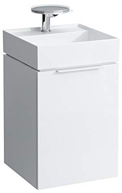 Laufen Kartell Handwaschbecken, unterbaufähig, 3 Hahnlöcher, ohne Überlauf, 460x460, Farbe: Schwarz glänzend - H8153317161581
