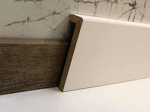 Surplinthe legno - Battiscopa a copertura preverniciato bianco MadeInNature - Fabbricazione francese - Altezza 10 cm o 13 cm e lunghezza a scelta (13 cm, 20 ML)