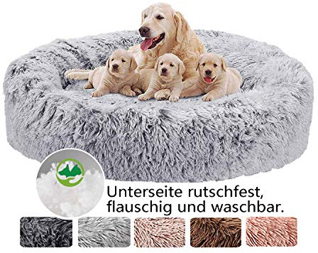 Haoye Hundebett Grosse Hunde, Flauschige Hundekissen, Premium Orthopädisches Haustierbett, kuschelige flocke Hundesofa, Hundekörbchen waschbar für mittel und große Hunde