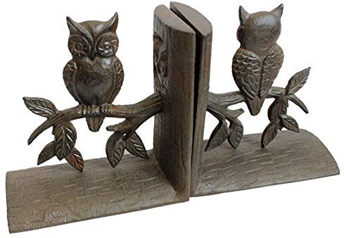 UDRJU Geschenkskulptur Gusseisen Eule Buchstütze Buchstütze Interieur Tischdekoration