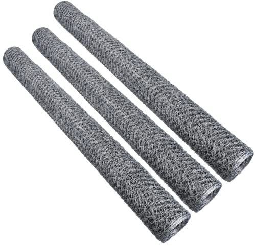 AB Tools Galvaniserad tråd kyckling nät staket burar staket 30 m x 0,9 m 13 mm Hex 3-pack