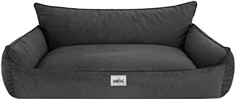 Bjird Hundebett - Hundekorb für kleine mittelgroße & große Hunde - Hundekissen - Hundesofa - Bezug abnehmbar und waschbar - Joker - Größe: M: 82 x 63 cm - Graphit Fancy