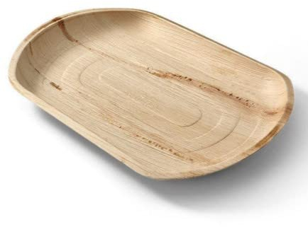 ECO Leaf 10 Disposable Palm Leaf Serving Platters, Large Oval 22 x 12 (56cm x 30cm), Trays Starters Canape Wedding Plates, Like Wooden Plates | Sturdy Hot Food Trays, Eco-Friendly Food Trays