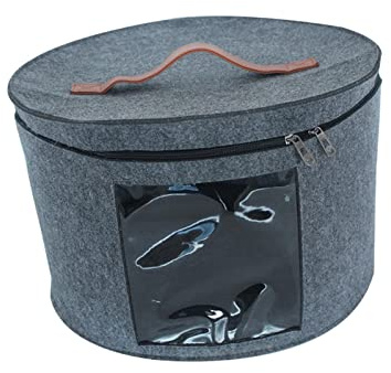 predolo Hutschachtel, Hutaufbewahrungsbox, faltbar, stapelbar, tragbar, für Damen und Herren, Reise-Hutschachteln, Reisekappenboxen für, Grau Groß