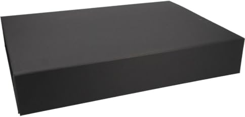 ideas in boxes Premium Geschenkbox mit Deckel, faltbar, Geschenkkarton, Magnetbox, Geschenkverpackung für Weihnachten & Geburtstag, Magnetfaltbox, Schwarz matt Naturpapier, 37x26x6cm