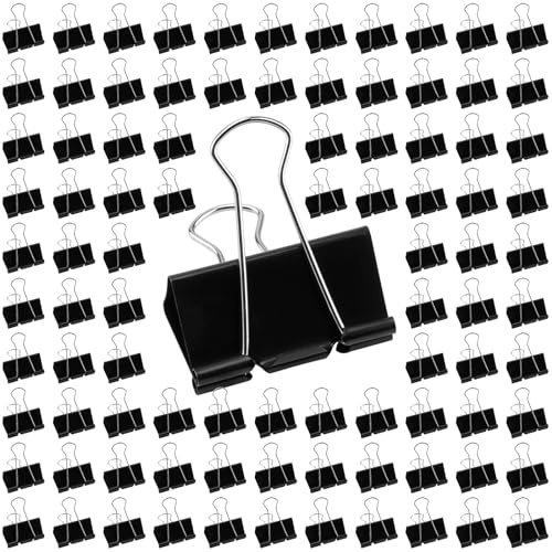 DAKFOOK 192 Pcs Mini Binder Clips, 25mm Metal Bulldog Clips, Black Paper Clips, Practical Foldback Clip Clamps for Office, Shop, Home Use