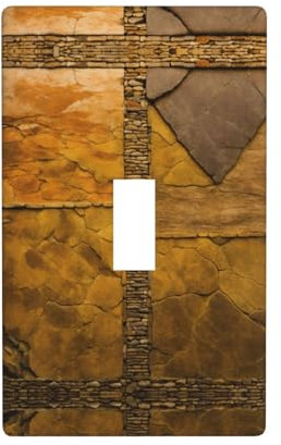 Jbyjbx Rustic Rocks - Placa de pared con diseño de ladrillo, interruptor de luz, 1 banda, decoración funcional