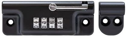 ABUS Sicherheitsriegel mit Zahlenkombination 322/112 schwarz CL/DFNLI - Türriegel für Tore, Stalltüren, Tierkäfige, Schränke, Schuppen und Holzkisten - 4-stelliger, frei wählbarer Zahlencode