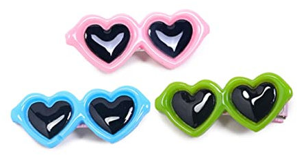 MERRYHAPY Tierhaarclip Herz Brillen Haarspange Aus Weichem Material Für Haustiere Und Welpen Farblich Gemischte Accessoires Für Party Fotoshooting Und Alltag