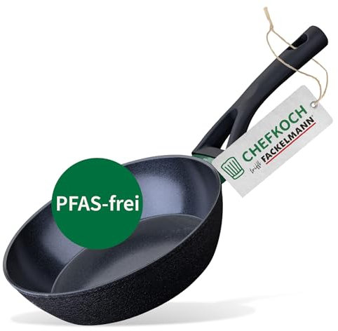 FACKELMANN Chefkoch trifft Keramik-Pfanne Hamburg Ø 24 cm – Hochwertige Pfanne aus recyceltem Aluminium mit keramischer Antihaft-Beschichtung und Soft-Touch-Griff
