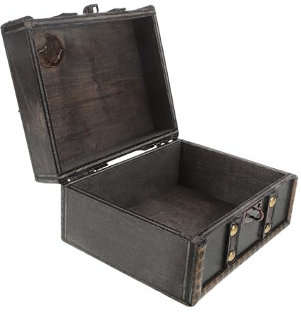 VICASKY Scatola Portaoggetti Fatta a Mano Vintage in Legno e Scrigno Decorativo con Finitura Antica e Chiudibile con Serratura, come Portagioie la Casa