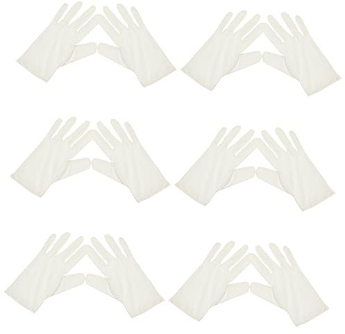 WOONEKY 6paare Mehrzweckhandschuhe Aus Mikrofaser Für Schmuckinspektion Bankett Und Opernhandhabung Mit Hoher Atmungsaktivität Und Schweißabweisung Für Vielseitige Verwendung