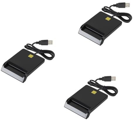 CENMEN 3X Lecteur de Carte Intelligente Portable Universel pour Carte Bancaire ID de Carte Fiscale DNIE ATM IC Lecteur de Carte SIM pour TéLéPhones et Tablettes Android