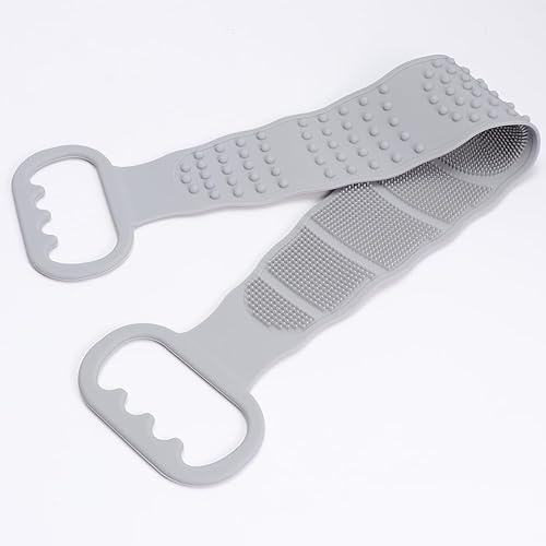 TOVINANNA Silikon Duschwäscher 69 cm – Körperschrubber mit Handgriffen, Peeling Badetuch – für Rückenpflege, Dusche – Damen Erwachsene, Frauen Männer