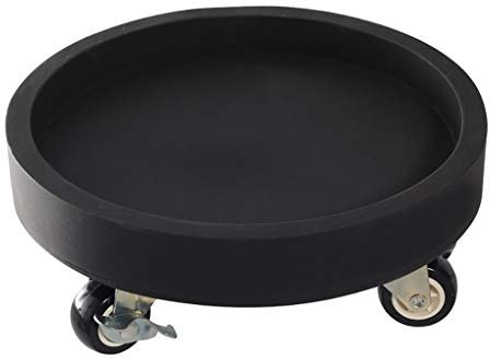 Bac à plantes avec roulettes en plastique - Plateau rond pour pot de fleurs sur roulettes - Plateau soucoupe - Marron - 30 cm