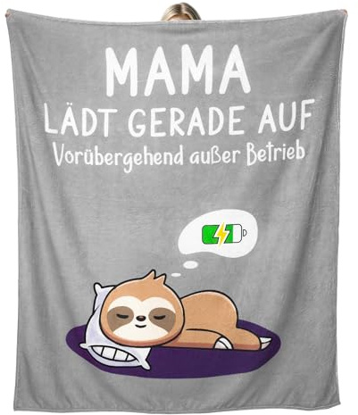 Unictop Geschenk für Mama, Lustig Muttertagsgeschenk für Mama Kuscheldecke zum Muttertag Geburtstag Valentinstag Weihnachten, Geburtstagsgeschenk für Mutter Frauen von Tochter Sohn 1.3 * 1.5 M