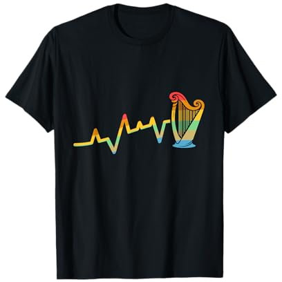 Harfenspieler Herzschlag Harfe T-Shirt