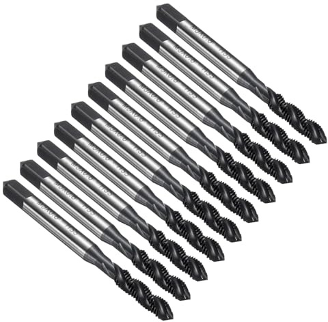 QUARKZMAN 10Stück Metrisch Gewindeschneider M5 x 0,8 Gewindebohrer HSS(6542) Hochwertiger Nitrierbeschichtete Gewindeschneider