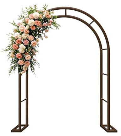 Arche de Jardin Robuste pour Plantes grimpantes, tonnelle métallique, tonnelles et Arches de Jardin épaisses pour Mariage, Noël, Anniversaire, fête prénatale (Bronze, 280 x 250 cm)