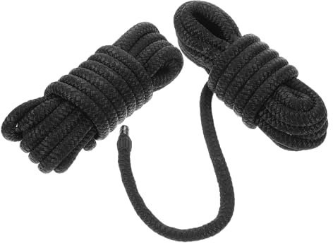 TOPBATHY 2pezzi Corda in Nylon Nera Per Attracco Di Barche Corda Intrecciata Resistente Per Ormeggio Marino Per Uso Esterno e Vari Tipi Di Imbarcazioni
