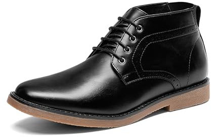 Bruno Marc Men's Classic Dress Derby Oxfords Chukka Boots,Black,11 | Classic Brogue Details, Soft Elastic Heel, Grippy TPR Sole, PU Upper, Fit for Office, Events & Daily Wear