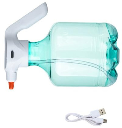 Regadera eléctrica de 3 litros para plantas de interior, botella pulverizadora de presión ajustable, incluye mango ergonómico, diseño a prueba de fugas, cabezal blanco, boquilla roja