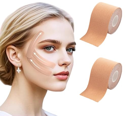 SGERUFZ 2 Rollen Face Lifting Tape, Unsichtbares Anti Falten Pflaster Gesicht, Gesichtstape Gegen Falten zur Gesichtskonturierung, für Stirn, Augen und Mundpartie