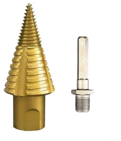 Detachable Firewood Splitter Drill Bit with Quick Release Head, Fits SDS and Square Shank Hammer Drills for Enhanced Wood Splitting Performance (hex shank)