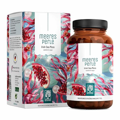 NATURTREU® Sea Moss aus 4000mg - nur eine 1 Kapsel Täglich - Seamoss 6-fach Komplex - Original Irish Moos - 120 Irish Sea Moss Kapseln - Frei von Magnesiumstearat und Vegan